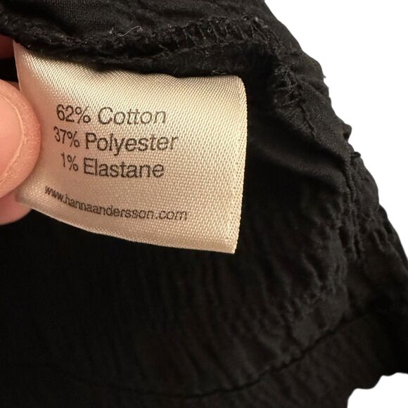 Hanna Andersson Women's Black Gauzy Pearl Button Up Blouse Size 14 - Picture 7 of 8